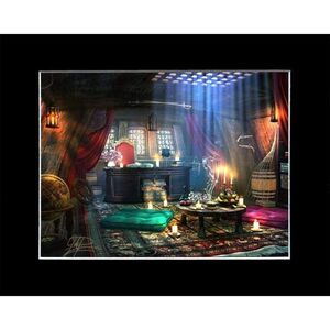 Joel Payne “Captain’s Quarters” Framed / Fantasy Art Print Lithograph 8x10 NEW